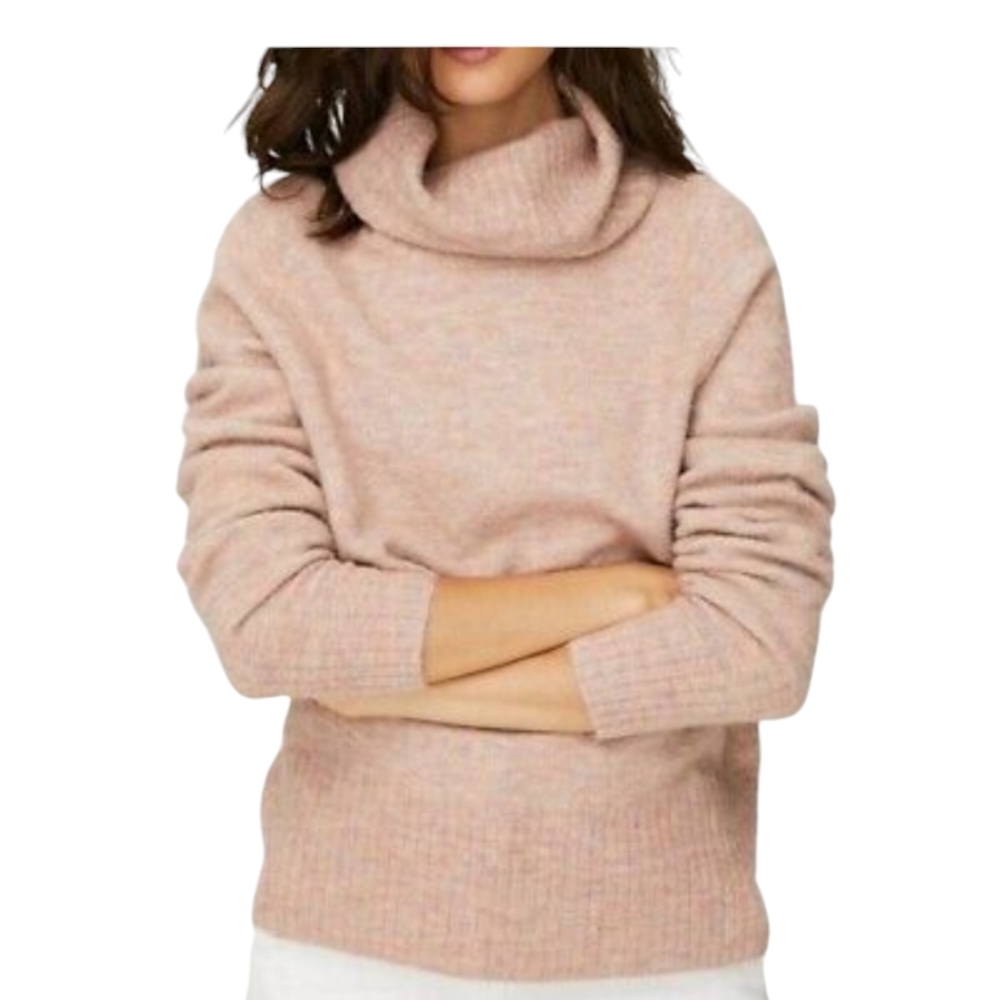 The Group by Babaton Plutarch Sweater Pink White Alpaca Blend Turtleneck Sz S
